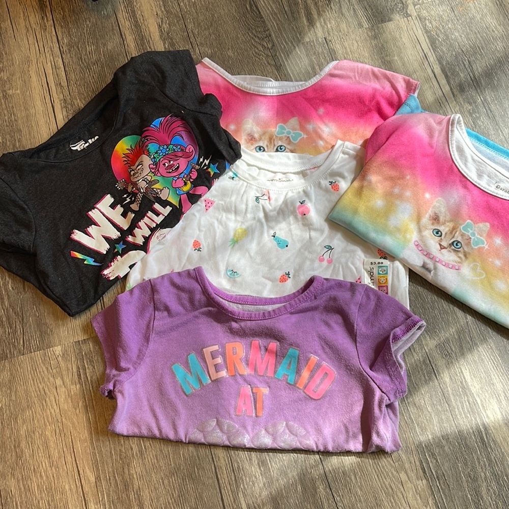 BUNDLE OF 5 GIRLS T-SHIRTS. SIZE 4T